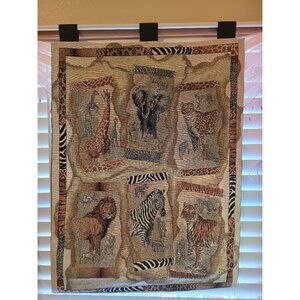 Safari Animals Tapestry Wall Hanging By Milliken Gibson 26x36 Inches